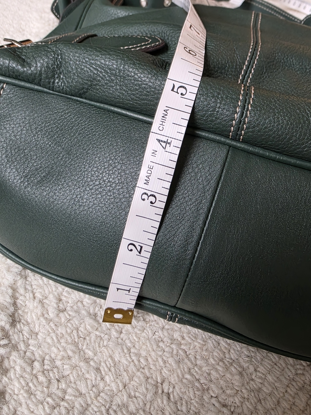 Dark Green Leather Shoulder Bag by Franco Sarto - Picture 12 of 15